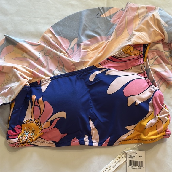 Trina Turk Breeze One Shoulder Ruffle Top Size 14 - Picture 6 of 9